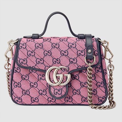 [Premium] GUCCI 구찌 [GG 마몽] 멀티컬러 미니 탑 핸들백 pink 583571 2UZCN 5279