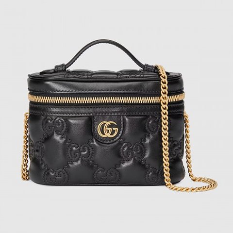 [Premium] GUCCI 구찌 GG 마틀라세 탑 핸들 미니백 블랙 ‎723770 UM8IG 1000