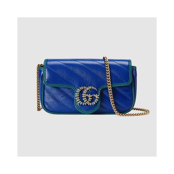 Premium] GUCCI 구찌 [GG 마몽] 수퍼 미니백 blue 574969 1X5EG 8382-레플리카 사이트 쇼핑몰 RSMALL