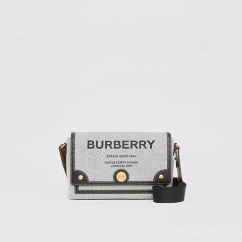 [Premium] BURBURRY 버버리 호스페리 프린트 캔버스 노트백 블랙 80398631