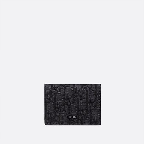 디올 비즈니스 카드 지갑 블랙 Dior Oblique 자카드 2ESCH136YSE_H03E