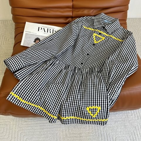 프라다 여성 체크 셔츠 숏팬츠 SET S-L