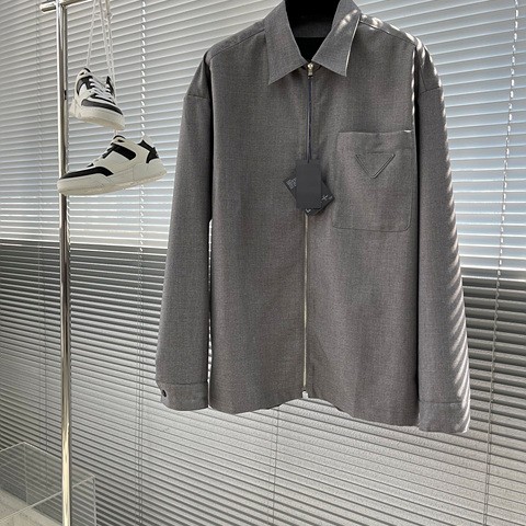 프라다 모헤어 트라이앵글 로고 집업셔츠S-XL