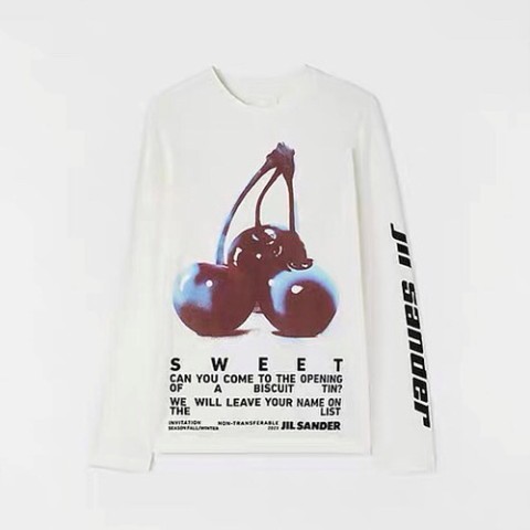 Jil Sander 화이트 프린트 티셔츠 S-L