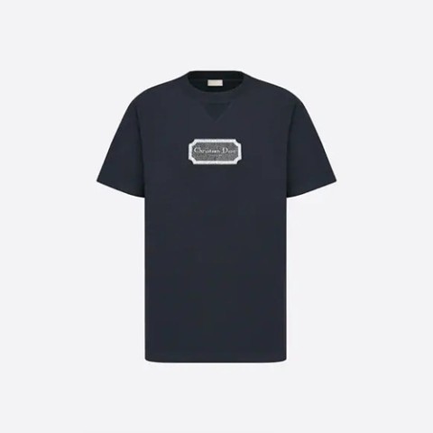 디올 시그니처 로고 코튼 반팔 티셔츠 블랙 S-XL