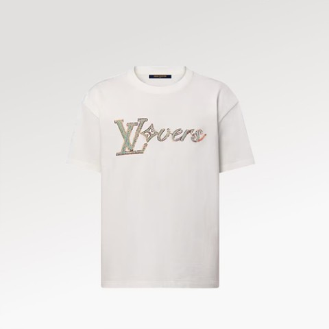 루이비통 엠브로이더드 쇼트 슬리브드 티셔츠 XS-L